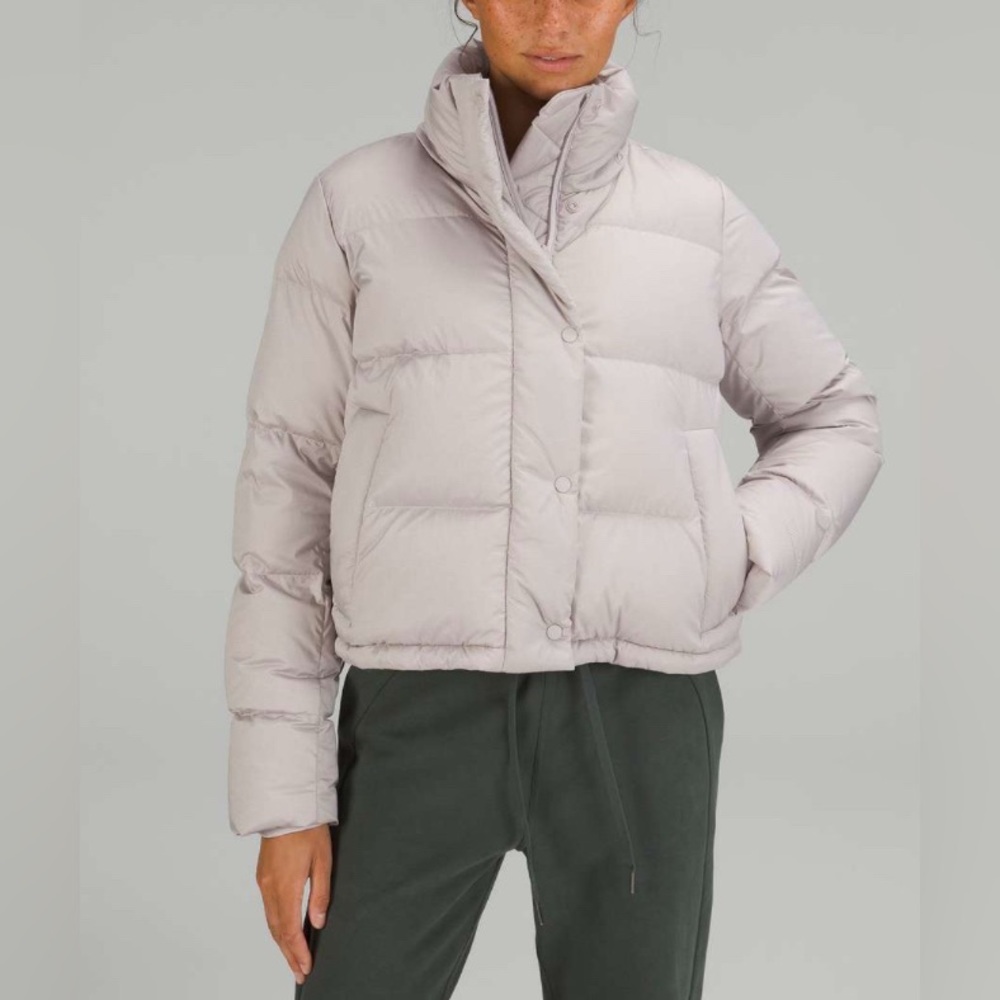 NWOT Lululemon Wunder Puff Cropped Jacket Heathered Natural Ivory